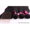 3 bundles Peruvian virgin hair straight with closure natural color dyeable #4 small image