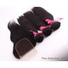 3 bundles Peruvian virgin hair straight with closure natural color dyeable #5 small image