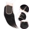 4&#034;X4&#034; Lace Closure Peruvian Virgin Human Hair Hairpiece Extensions Natural Black #1 small image