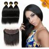 Peruvian Lace Frontal 13*4&#039;&#039;with 3bundles Silk Straight Virgin Hair Extensions #1 small image