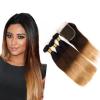 3 Bundles Ombre Peruvian Virgin Hair Straight Weave Human Hair with 1 pc Closure #1 small image