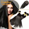 3 Bundles Ombre Peruvian Virgin Hair Straight Weave Human Hair with 1 pc Closure #2 small image