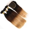3 Bundles Ombre Peruvian Virgin Hair Straight Weave Human Hair with 1 pc Closure #3 small image