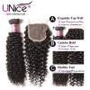 8A Peruvian Curly Virgin Hair 3 Bundles 14+16+18 WIth 14&#034; Lace Closure Hair Weft #3 small image