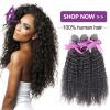 Peruvian Virgin Human Hair Extensions Weave Kinky Curly Hair 3 Bundles 300g #1 small image