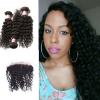 300g Peruvian 7A Curly Virgin Human Hair With 13x4&#034; Free Part Lace Closure #1 small image
