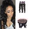 Free Part 13x4&#034; Lace Closure With 3 Bundles Peruvian 7A Loose Wave Virgin Hair #1 small image