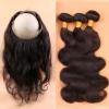 Pre Plucked 360 Lace Frontal With Bundle 3 Pcs Peruvian Virgin Hair Body Wave #2 small image
