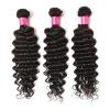 3 Bundles Deep Wave Peruvian Remy Virgin Human Hair Extensions With Lace Closure #5 small image