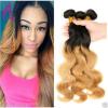 Ombre Body Wave Peruvian Virgin Hair With Closure human hair Extensions 4bundles #2 small image