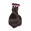 Peruvian Virgin Human Hair Extensions Straight 3 Bundles 300g With Lace Closure #5 small image