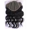 Peruvian Virgin Hair Lace Frontal Closure Body Wave Natural color Bleached knots