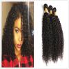 7A Peruvian Virgin Human Hair Wefts Kinky Curly Hair Extensions 300G 14&#034;+16&#034;+18&#034; #1 small image