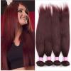 4 Bundles Straight Peruvian Virgin Human Hair Extensions 50g #99J Wine Red Hair #3 small image