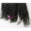 Peruvian Virgin Hair Weft Curly Black Hair Extension Hair Weave 8/8/8 Inch #3 small image