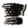 Brand New Loose Wave 6pcs 16&#034;18&#034;20&#034;+Top Closure Virgin Peruvian Hair Extension #1 small image