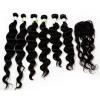 Brand New Loose Wave 6pcs 16&#034;18&#034;20&#034;+Top Closure Virgin Peruvian Hair Extension #3 small image