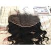 13x6&#034; Peruvian Virgin Hair Lace Frontal, Free Parting, Natural Black.