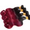 Luxury Body Wave Peruvian Burgundy Red #99J Ombre Virgin Human Hair Extensions