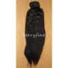 22-inch Virgin Peruvian Kinky Straight Human Hair Weft Extensions - Natural #1 small image