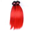 Luxury Peruvian Straight Dark Roots Hot Red Ombre Virgin Human Hair Extensions