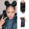 360 Lace Band Frontal with 3Bundles Peruvian Virgin Human Hair Straight 22x5inch #1 small image