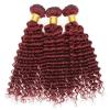 Luxury Deep Wave Peruvian Burgundy Red #99J Wavy Virgin Human Hair Extensions #1 small image