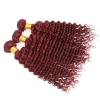 Luxury Deep Wave Peruvian Burgundy Red #99J Wavy Virgin Human Hair Extensions #2 small image