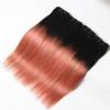 Luxury Peruvian Pink Rose Gold Ombre Straight Virgin Human Hair Extensions #2 small image