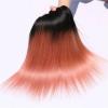 Luxury Peruvian Pink Rose Gold Ombre Straight Virgin Human Hair Extensions #3 small image