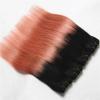 Luxury Peruvian Pink Rose Gold Ombre Straight Virgin Human Hair Extensions #5 small image