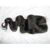 7A Peruvian Middle Parting Body Wave Virgin 4x4 Lace Closure 100% Human hair #1 small image