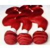 Luxury Body Wave Peruvian Hot Red Virgin Human Hair Weave Weft Extensions #4 small image