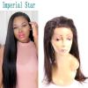 8A Pre Plucked 360 Full Lace Band Frontal Closure With Straps Peruvian straight