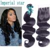 100%Virgin Peruvian Body wave with closure Human Hair Extension unprocessed Wavy #1 small image