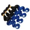 Luxury Body Wave Peruvian Blue Ombre Virgin Human Hair Weft Extensions #3 small image