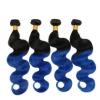 Luxury Body Wave Peruvian Blue Ombre Virgin Human Hair Weft Extensions #5 small image