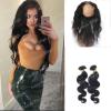 Free Part Peruvian Virgin Hair 360 Lace Frontal Closure with 2Bundles Body Wave #1 small image