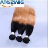 ATOZWIG@7a Peruvian Virgin Hair Straight 3 Bundles Black And Ombre Straight Shor #2 small image