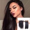 7A Straight Peruvian Virgin Hair 3Bundles with 13x4 Ear to Ear Lace Closure #1 small image