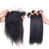 7A Straight Peruvian Virgin Hair 3Bundles with 13x4 Ear to Ear Lace Closure #3 small image