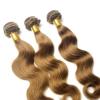 Luxury Body Wave Peruvian Light Brown #8 Virgin Human 7A Hair Extensions Weave #4 small image