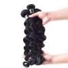 Luxury Jet Black #1 Loose Wave Peruvian Virgin Human Hair Extensions 7A Wavy #5 small image