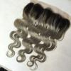 Luxury Body Wave Peruvian Dark Roots Grey Lace Frontal 13x4 Virgin Hair 7A #1 small image