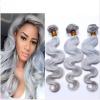 8A Silver Grey Hair Weaves Peruvian Virgin Hair Body Wave Platinum Grey 50G/Per