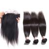 13x4 Lace Frontal With Peruvian Virgin Human Hair Straight Weft 3 Bundles