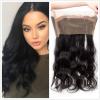 360 Lace Frontal Closure 100% Peruvian Virgin Human Hair Body Wave Natural Black