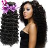 300g/3 Bundles 7A Virgin Peruvian Deep Wavy Wave Curly Human Hair Weft Extension #1 small image