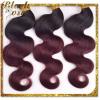 7A Peruvian Human Virgin Hair  Body Wave 4*4 Closure with 3 Bundles ombre 1b/99j #3 small image