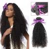 Peruvian Hair Virgin Human Hair Extensions Weave Kinky Curly 3 Bundles 300g #1 small image